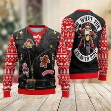 Funny Santa Claus Ugly Christmas Sweater Men 3D Print Oversized Pullover Top