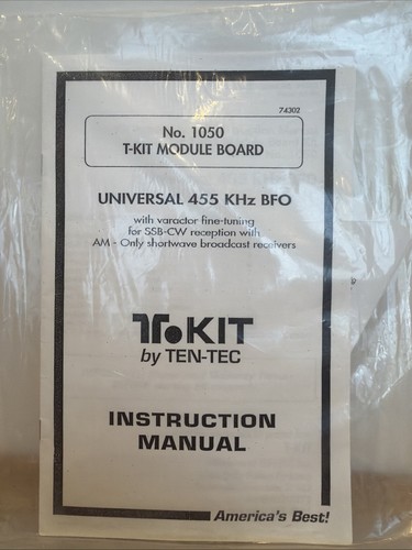 Ten tec kit model 1050 - ten-tec,