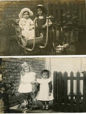 Nottingham Lovely pair of Social History PC's with children/Toy/Old Pram 1910/11
