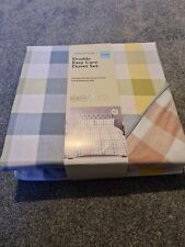 Kirkton House checked double duvet cover & pillowcases in pastel colours