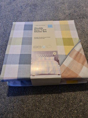 Modern checked double duvet