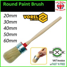 ROUND PAINT BRUSH 20 30 40 50 60mm Shabby Chic Chalk Paint Pure Bristle Brushes