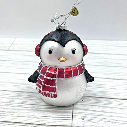 Blown glass penguin christmas - blown,