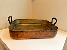 Antique Mauviel Villedieu Copper Roasting / Lasagna Pan – 12” x 16” x 3” – 3mm 