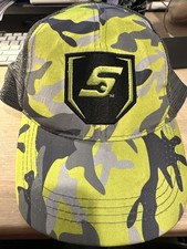 Snap On Baseball Cap In Hi Vis Yellow Urban Camo