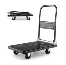 Push Cart Dolly with 400kg Weight Capacity and 360° Swivel Wheels Trolley