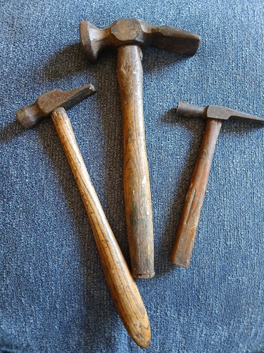 Three vintage hammers - three,
