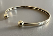 Solid Gold 9ct Women 3mm Torque Bangle English Hallmarked 375 9ct