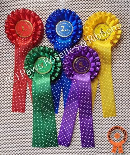 Spotty rosettes horse show - rosettes,