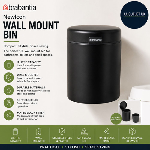 Brabantia wall mounted bin - brabantia,