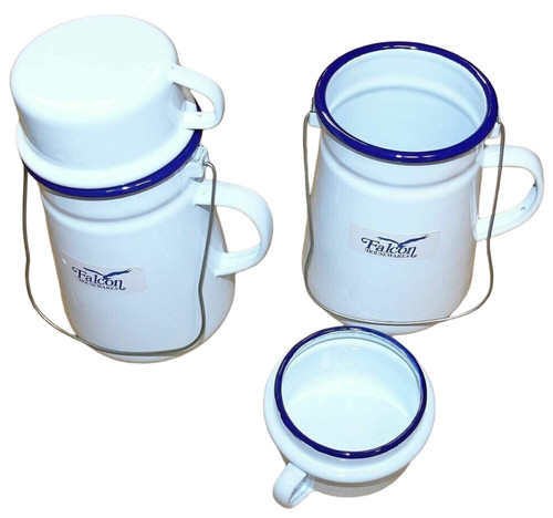 Enamel tea billy - enamel, cup