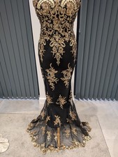 stunning black and gold long