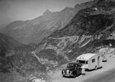 Austin A70 Hereford with Pipit caravan Old Car Photo