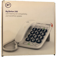 BT Big Button 200 Corded Landline House Phone, Elderly Friendly Big Buttons NEW