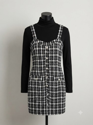 Women black white tweed - women’s, &
