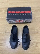 Boys SUPADANCE Black leather Dance Shoes Low Heel Size UK 4 