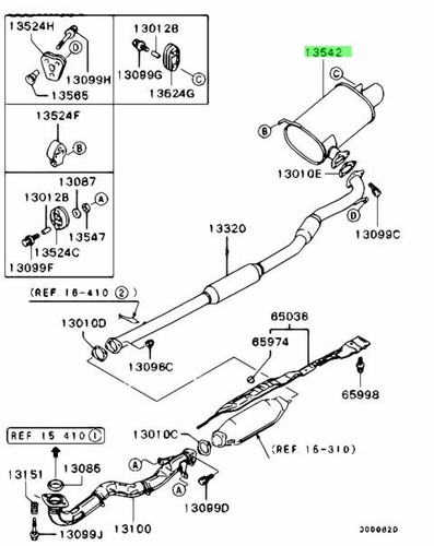 Muffler exhaust main - main, for