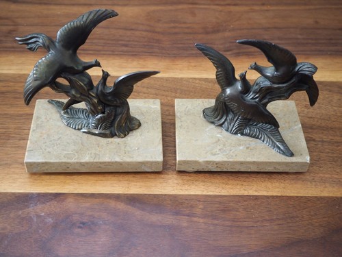 French art deco book ends - book,