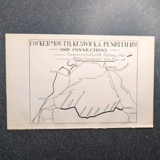 Original 1915 Map of Cockermouth Keswick and Penrith Railway and Connections 