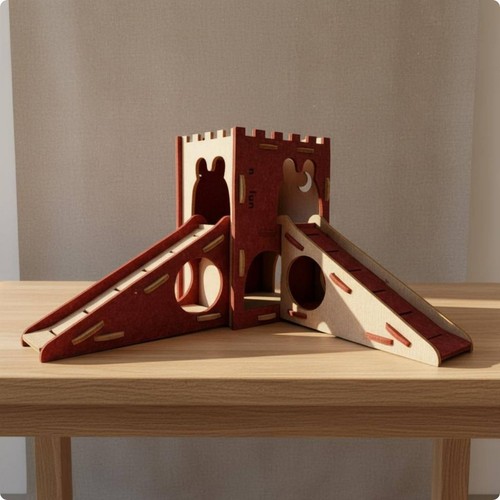 Rabbit hideout with - hideout, slides