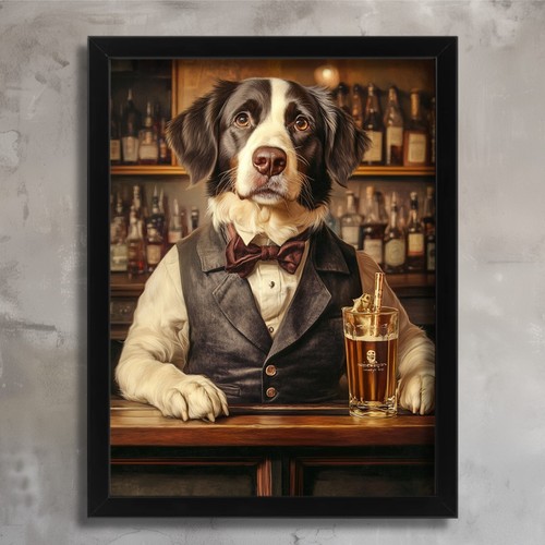 Border collie dog - collie, print