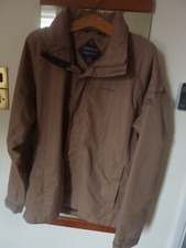 MENS CRAGHOPPERS AGUADRY JACKET size L  BROWN ATTACHED FOLD AWAY HOOD, NEW