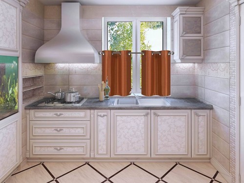 Pair faux silk kitchen - 1,
