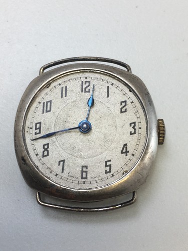 Vintage silver cased - silver, cushion