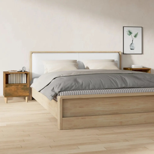 Bedside cabinet pair smoked - cabinet,