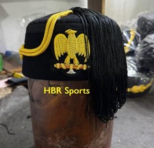 WW2 Italian Military Officer Fez Hat - Summer Merino Wool Cap (Replica) - Gold