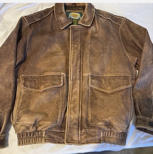 Cabelas leather bomber jacket - leather,