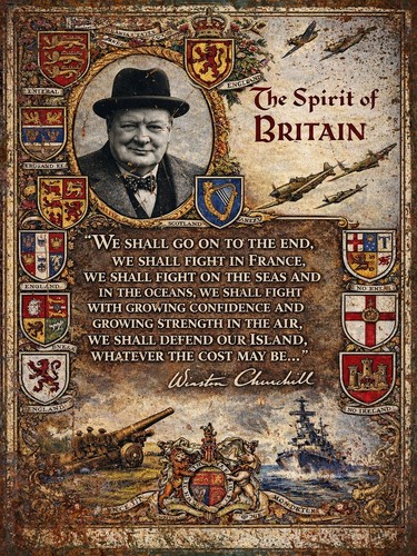 Churchill quote british - british, retro