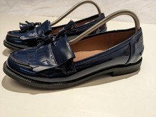 ELLA SHOES LONDON UK 6 EUR 39 Blue Patent Tasel worn once Ladies office casual