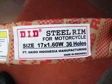 D.I.D Chrome Wheel Rim 36 Hole 17x1.60W Honda CD200 New Old Stock