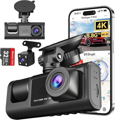 Dash cam front and - dash, rear