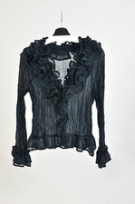 Vintage 00s Black Sheer Ruffle