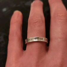 Tiffany & Co Authentic Sterling Silver 1837 Concave Ring Band sz Q  RRP £310