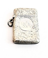 Excellent Victorian Solid Silver Vesta Case - Sampson Mordan 1890 - VGC