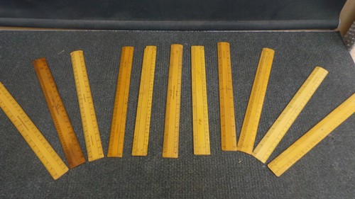 Antique boxwood rulers with - 11,