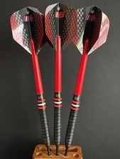 Used 25 gram 90% tungsten Winmau Pro Line black titanium nitride coated darts