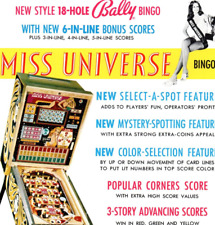 Rare Bally Miss Universe Bingo