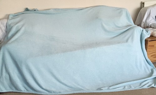 Pastel blue blanket - blue, throw