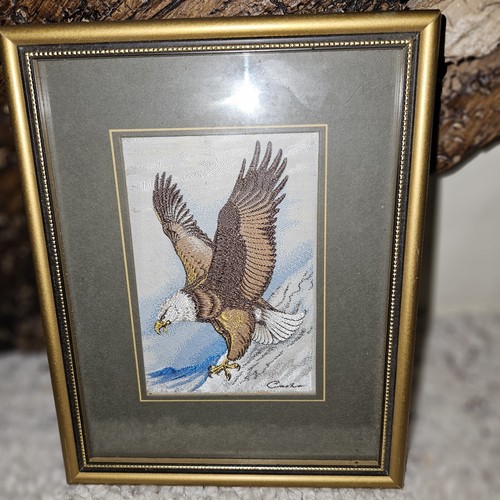 Bald eagle woven silk picture - bald,