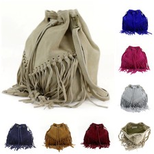 Ladies Soft Real Suede Fringe