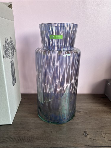 Lsa sea glass vase hand - hand, made