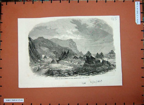 Old antique print - antique, 1869