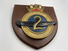 HM Submarine 2 Division Royal Navy U Boat Ships Wall Plaque Crest Shield HMS