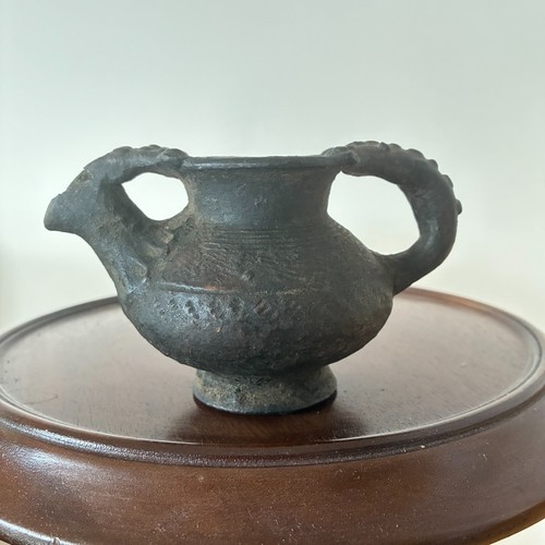 Antique black clay - , jug