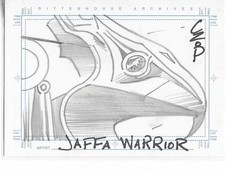 2001 rittenhouse stargate sg-1 season 5 jaffa warrior sketch card by czop