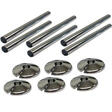 Radiator Pipe Covers sleeve 15mm 6 Pipes Collars Cut Fit Bathroom Chrome Effect